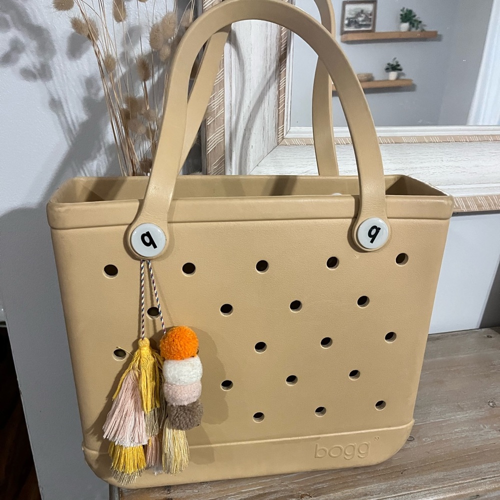 BOGG BAG Tan Tote with Perforated Design